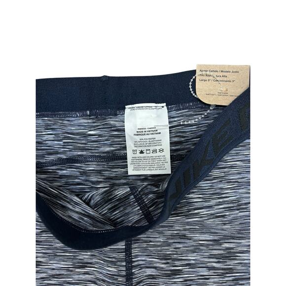 NWT Nike Pro 3” Compression Shorts High Rise Women’s Large Blue Gray Dri-Fit - Picture 6 of 6